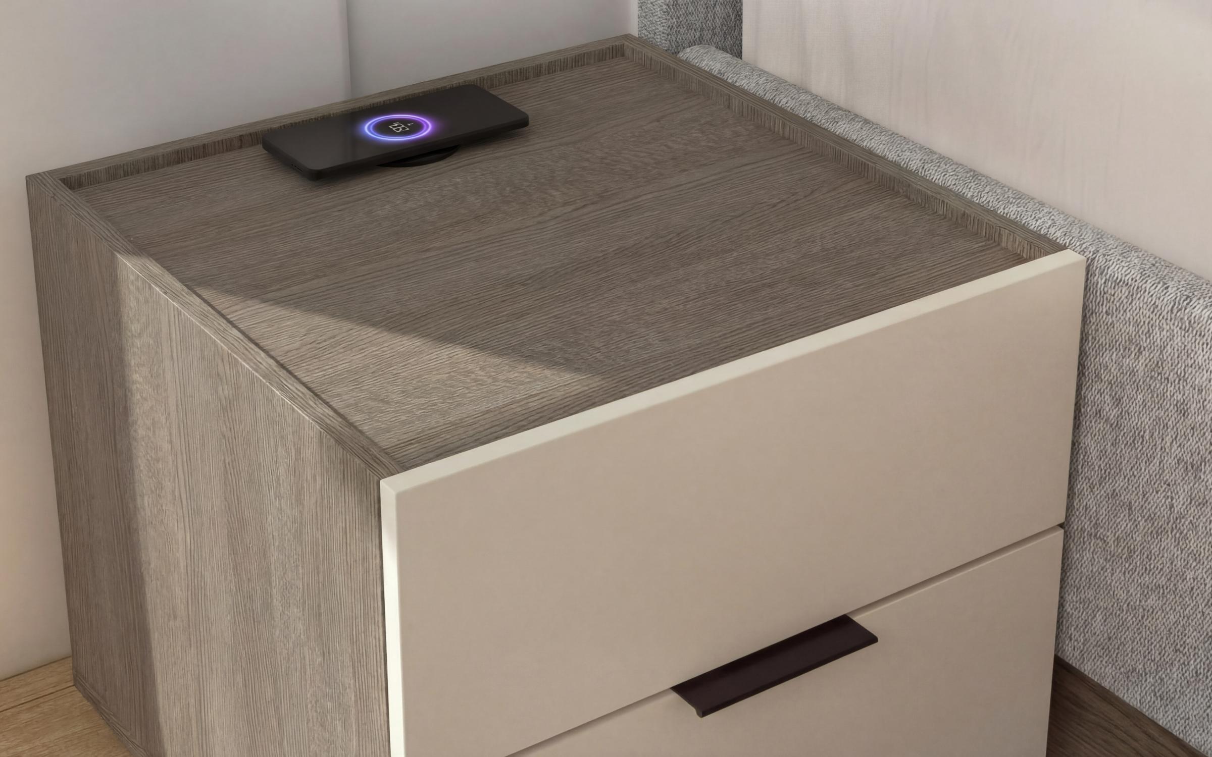 Nightstand Novela, Anthracite oak + cashmere  3
